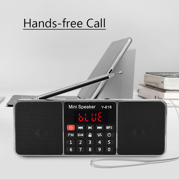 87,5-108MHz Stereo FM-radio PW Cut Memory Tf USB Musikk Håndfri samtale MP3-spiller Radio   Rød