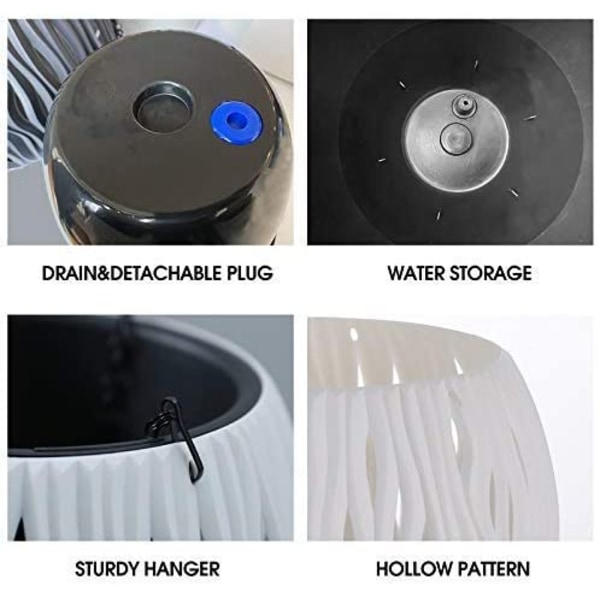 Vita hängande planter inomhus växter dränering hängande korgar