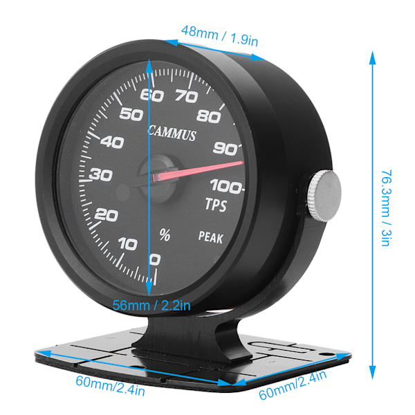 CAMMUS 60mm kaasuläpän avautumismittari, sävytetty, 17 väriä, OBD2-kilpa-ajo, yksifunktioinen TPS-mittari, jälkiasennus