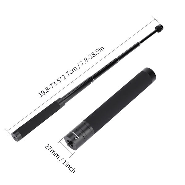 Aluminiumlegering Gimbal Selfie Stick Forlængerstang 1/4'' Skruestang Forlængerstang til DJI Zhiyun