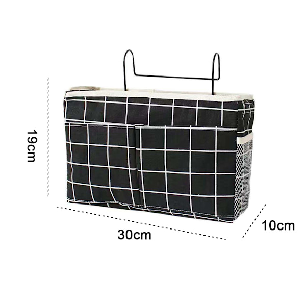 Sengside Opbevaringspose med Kroge Multifunktionel Hængende Organizer Caddy