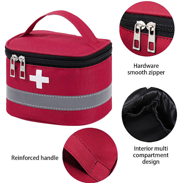 Första hjälpen väska - Första hjälpen kit väska tom för hem utomhus resor camping vandring, Mini tom medicinsk förvaringsväska bärbar påse