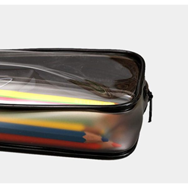 Genomskinlig pennpåse Case Stor kapacitet Case Väska förvaringsväska Hållare Transparent PVC Pennpåse Pennpåse för kontors- och skolmaterial, resor