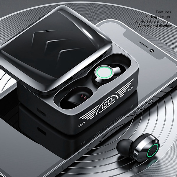 Trådløse øretelefoner Bluetooth 5.3 Mini IPX7 Vanntette Høy Bass Ørepropper for Telefonnettbrett