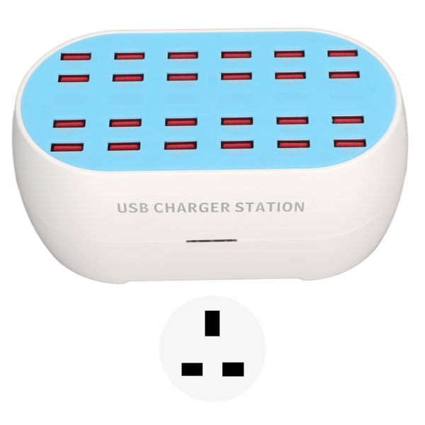 160W 24-porttinen USB-latausasema, älykäs siru, usean USB-portin työpöydän laturi hotelliin, kauppaan, kouluun, 100-240 V