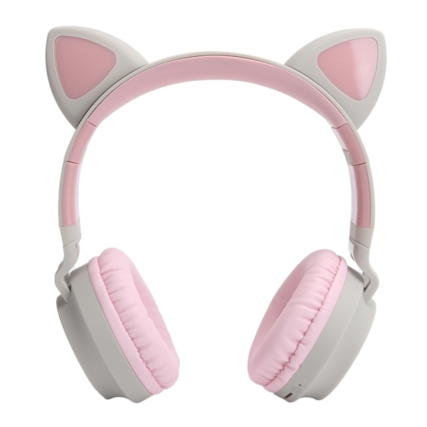 Kattørehodetelefoner 3D LED-lys Trådløs Bluetooth 5.0 Foldbare hodesett med mikrofon
