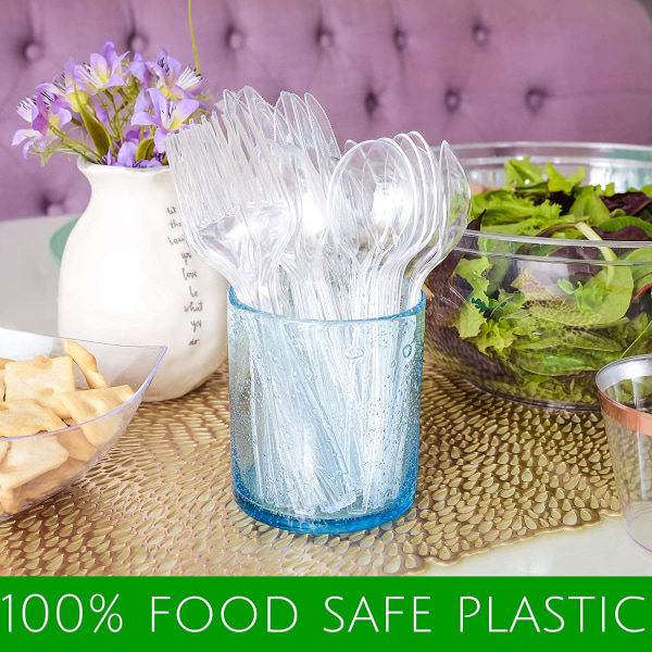 Engangsbestikk i klar plast