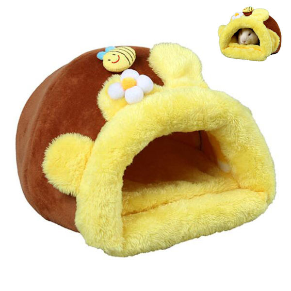 strety Guinea Pig Sovsäck Igelkott Myspåse Råtta Hus Säng Bi Form Varm Fleece Liten Husdjurssäng Sockerglidare Syrisk Hamster Kanin Chinchilla