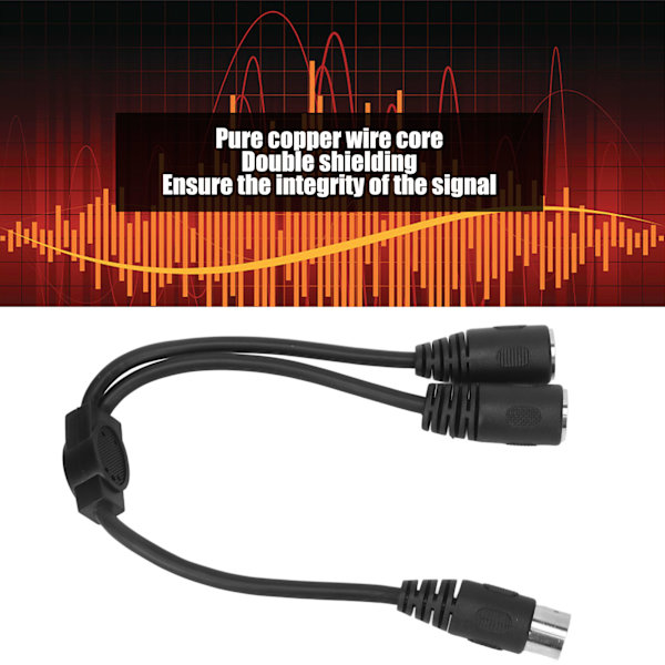 DIN 8-pin hann til 2 DIN 8-pin hun kabel dobbel skjerming DIN 8-pin splitter kabel signal lyd tilkobling ledning 1,0 fot