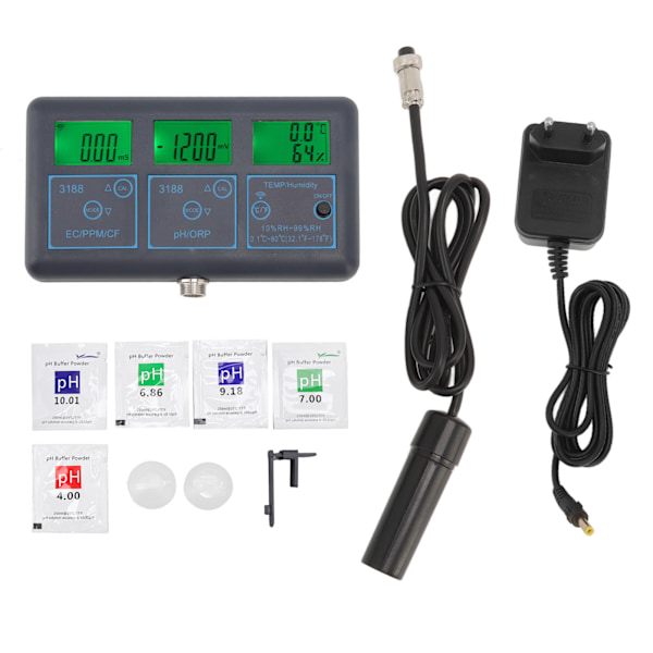 7 in 1 vedenlaadun monitori WiFi Tuya APP ABS EC -johtavuus PH ORP -mittari akvaarioon