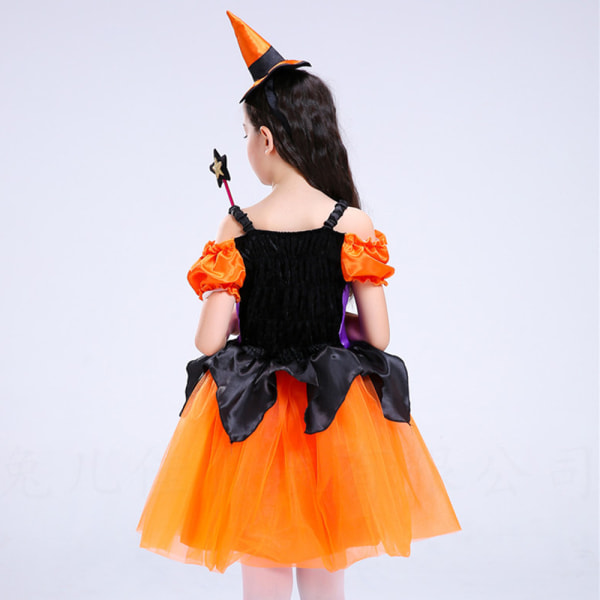 Flickor Häxdräkt, Kids Spider Fancy Dress Up, Halloween Out Yellow 100cm