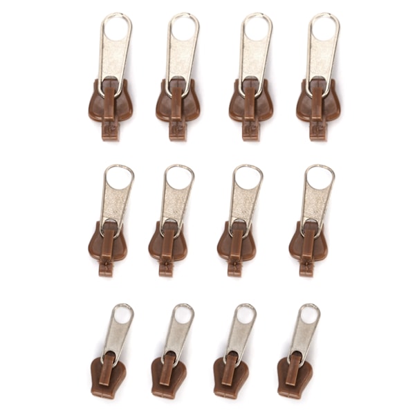 12 stk. Universal glidelåsreparasjonssett for DIY jakker, jeans, bukser, frakker, lommebøker, kaffe