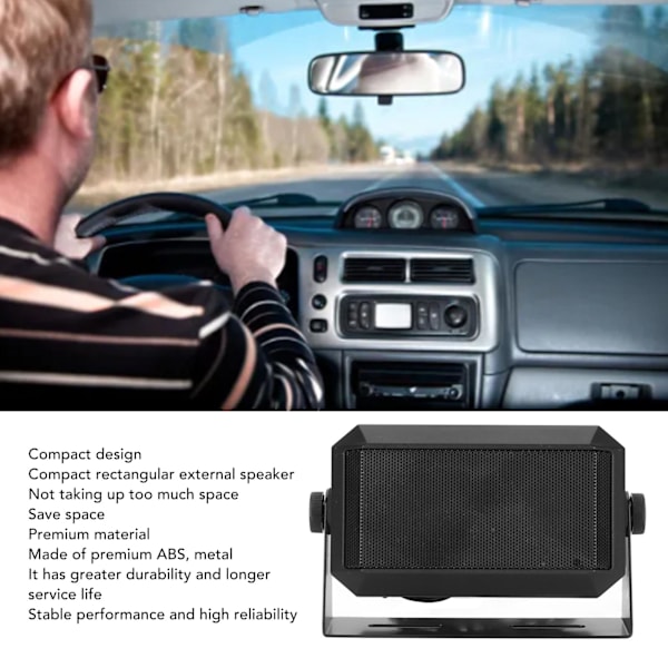 Bilradio Ekstern Høytaler Profesjonell Rektangulær 3,5 mm Plugg 5W CB Ekstern Høytaler for Ham Radio Mobil Transceiver