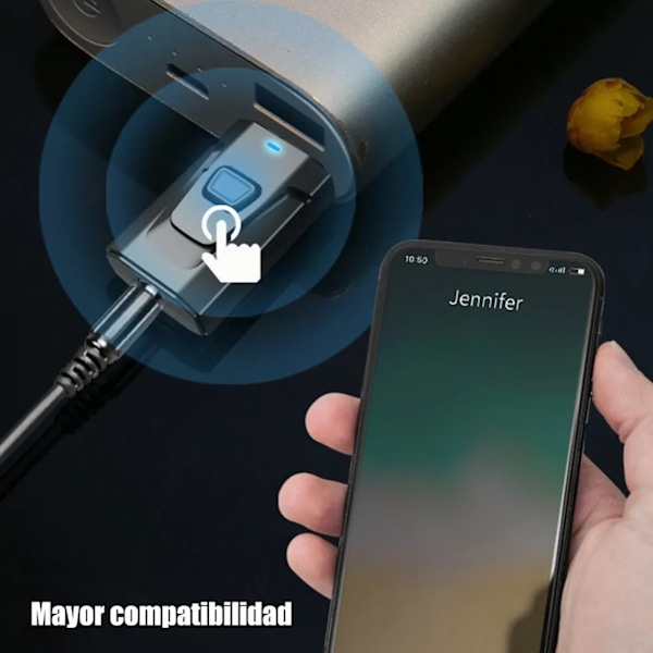 4 i 1 USB Bluetooth 5.0-mottaker, klar lydkvalitet, plug and play, stabil overføring, lydadapter
