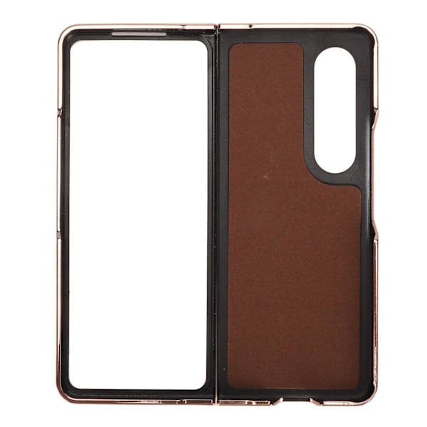 Telefon Etui Beskyttende Cover til Samsung Galaxy Z Fold 4 Nano Plating Ægte Læder Ridsefast Sort