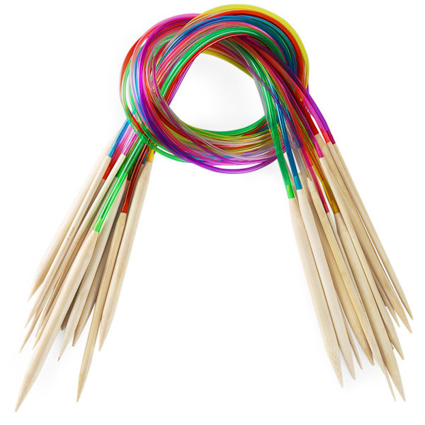 Flexibla stickor, cirkulära stickor i bambu för gör-det-själv-projekt, slät bambu, lättglidande kabel, idealisk för att skapa afghaner,