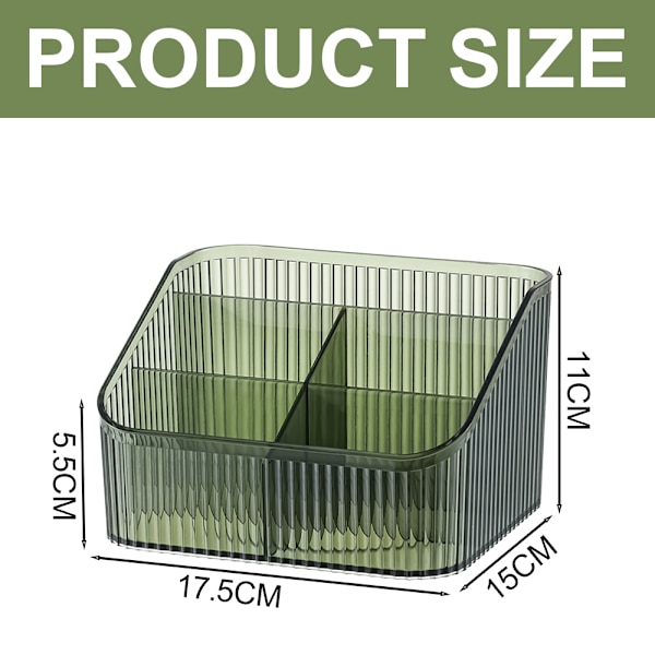 Makeup børsteholder, med 5 rum, skrivebordsopbevaringsboks bordpladeholder, 17,5*15*11cm