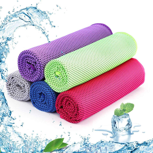 Kylhandduk 4-pack Instant Relief Microfiber Coola handdukar Chilling Neck Wrap Iskall trasor/halsduk för Sport Gym Fitness Camping Cykling Vandring