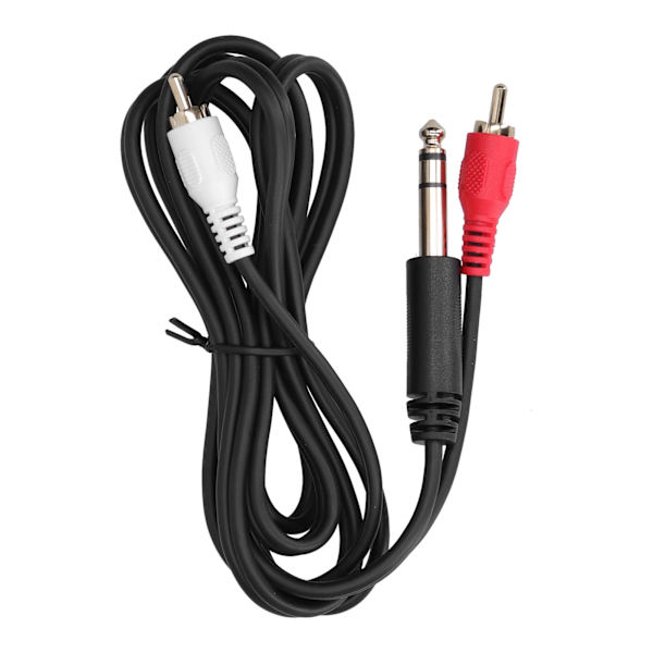 1,5M/4,9ft 6,35mm forgyldt stik han til dobbelt RCA han lydkabel stik ledning