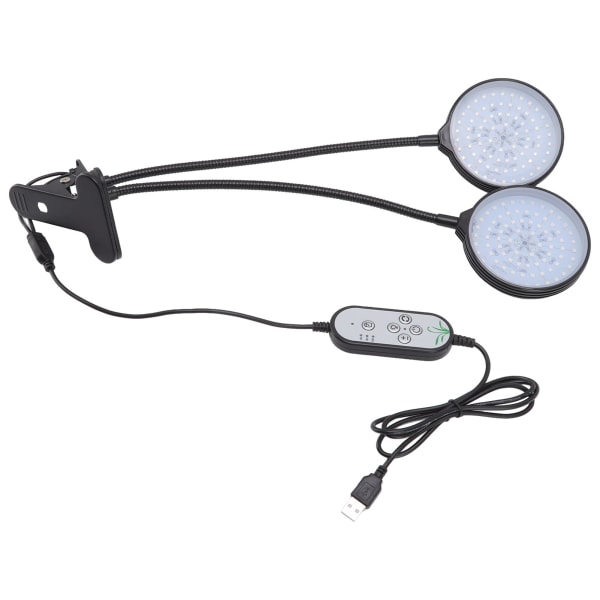 30W LED-kasvikasvatusvalot, kaksipäinen, pidike, 5 kirkkaustasoa