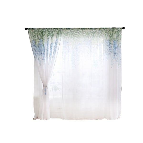 Polyester fönstergardin Valances Voile sovrum vardagsrum inredning (blå)