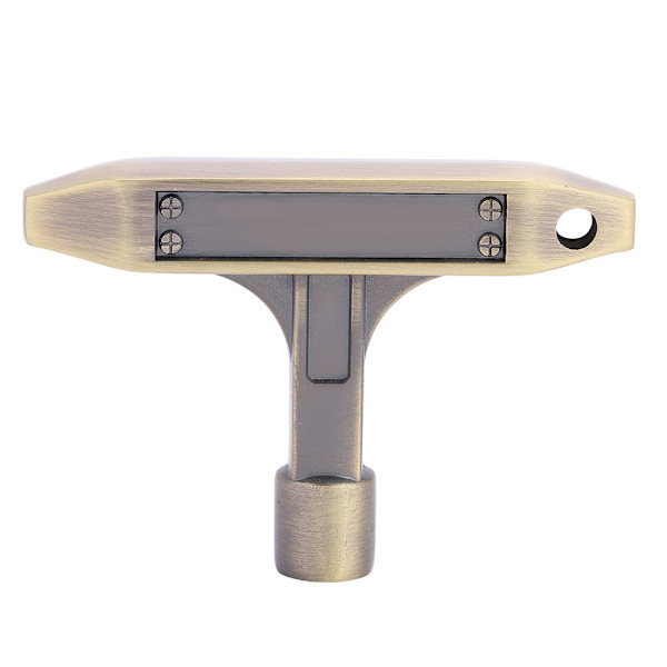 1 st T-formad metalltrumset stämnyckel skiftnyckel 5,4 * 5,4 MM Musikinstrument tillbehör (brons)