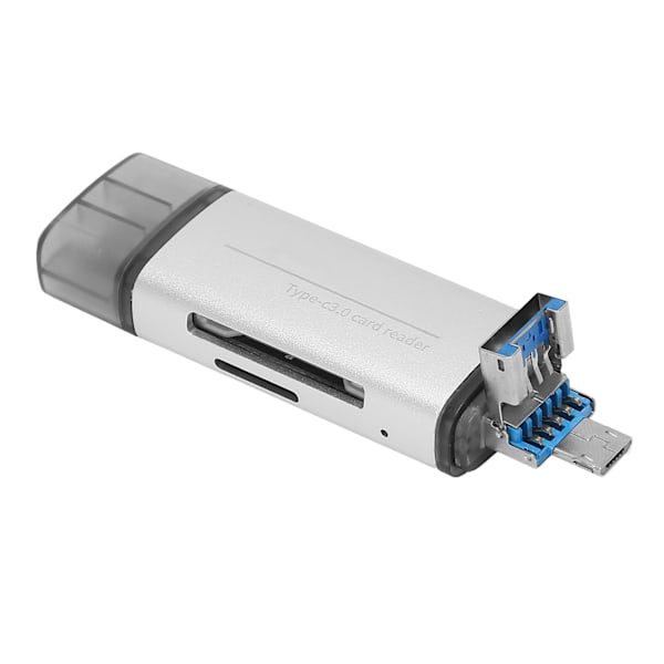 USB3.0 Multifunktionell höghastighetskortläsare i aluminiumlegering Typ-C mobiltelefon dator