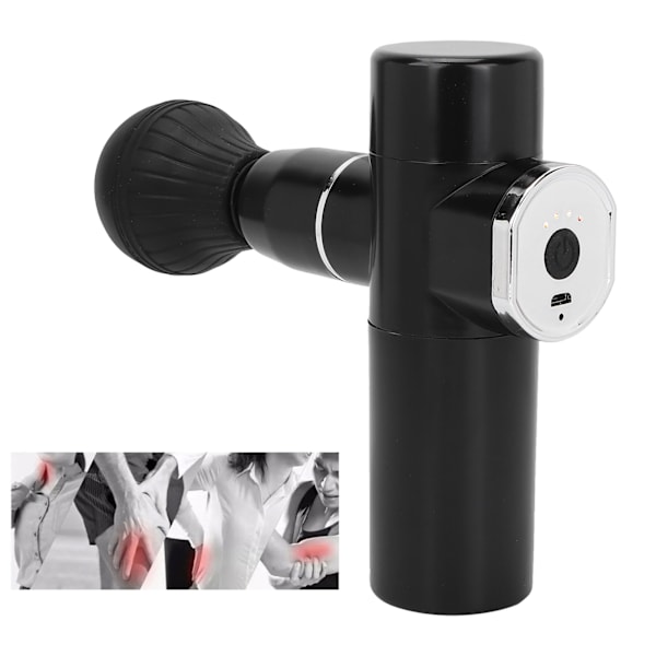 Mini-lihashierontapyssy, kannettava sähkökäyttöinen syväkudosiskumassager, hierontatyökalu, musta