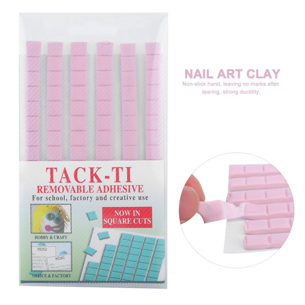 Professionell återanvändbar Nail Art Clay False Nail Tips Sticky Adhesive Manicure Tool Rosa