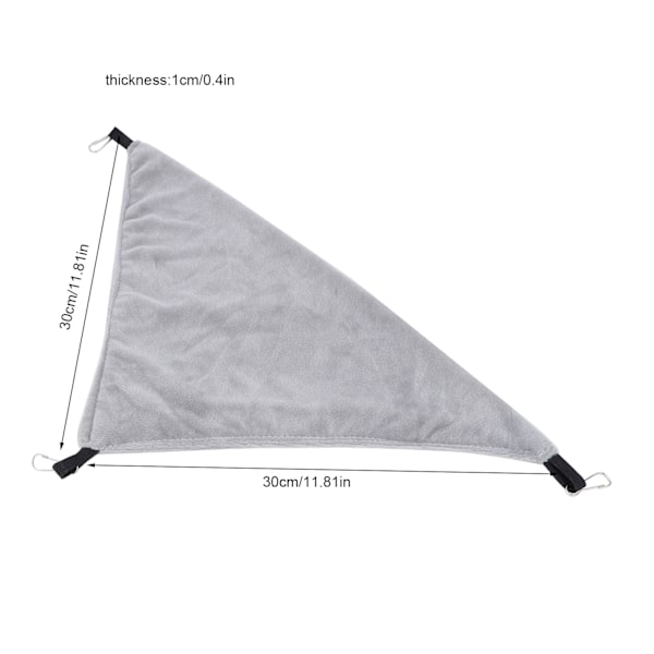 Small Pet Triangle Hammock Hanging Bed for Squirrel Hamster Sugar Glider Guinea Pig(gray)