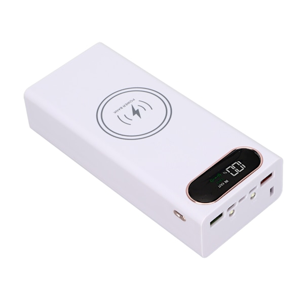 L16 DIY Power Bank 18650 Akku Kotelo Nopea Lataus 22.5W ja 15W Langaton Lataus Power Bank 2 USB Lähtöporttia LCD Näyttö Valkoinen