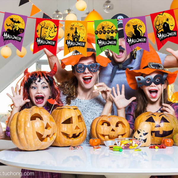 Happy Halloween Banner Halloween Festdekorasjoner Hengende Pul