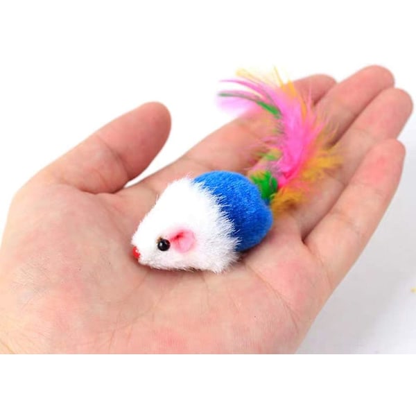 Katters Glädje, Pipande Musljud Drar Omedelbart Uppmärksamhet, Fluffiga Texturer för Jakt & Självständiga Leker, Mini Roliga Djurleksaker för