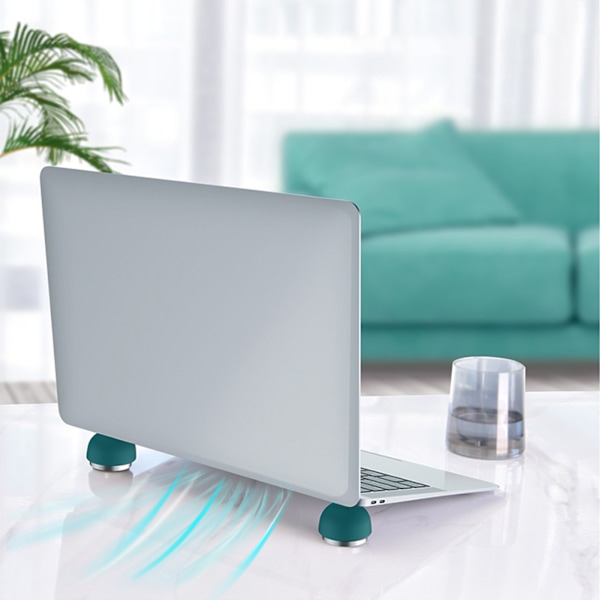 Svampformad ergonomisk laptopkylare, halkfri silikon laptopställ för hemmakontor, grön
