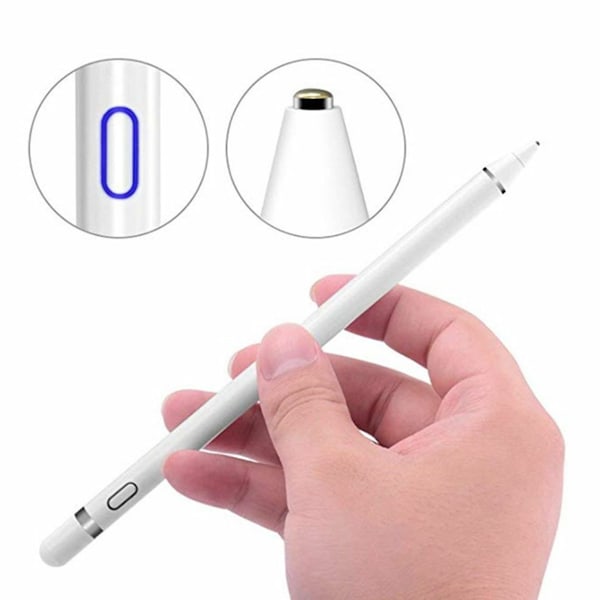 Styluspenna för kapacitiva pekskärmar, uppladdningsbar universal fin spets med lång batteritid, noggrann precision för att måla och skriva på Android