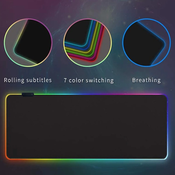 Chroma RGB Gamingmusmatta, Optimerad för alla sensorer med mikrotexturerad tygyta, Halkfri bas för skrivbordsstabilitet, 8 dynamiska + 7 statiska färger