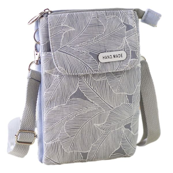 Mobiltelefon plånbok Canvas liten crossbody väska väskor med axelrem för kvinnor tonårsflickor