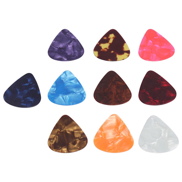 100 st gitarrplektrum i färgglad celluloid, fingerskydd, stränginstrumenttillbehör, 0,71 mm