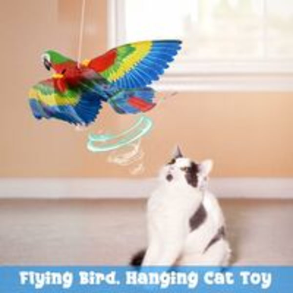 Elektrisk leksak för kattfågel, flygande leksak för kattfågel med musik, simulerad leksak för kattfågel, katter leker ensamma och gör ljud