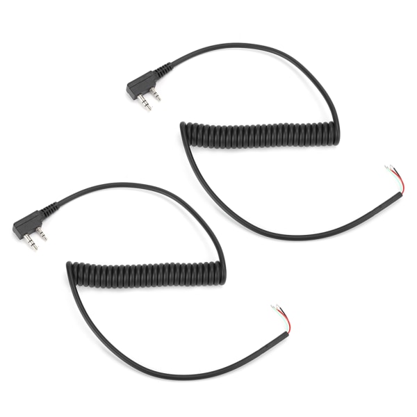 2 stk 2-pinners 4-tråders høyttalermikrofonkabel for Baofeng UV5R for Kenwood TK370