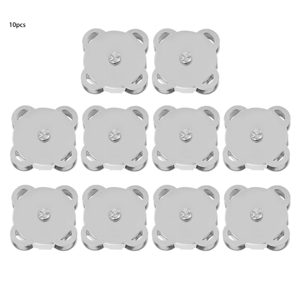 10 stk./sæt Metal Magnet Spænde Snap Fasteners Knapper DIY Tøj Taske Tilbehør (Klar Hvid)