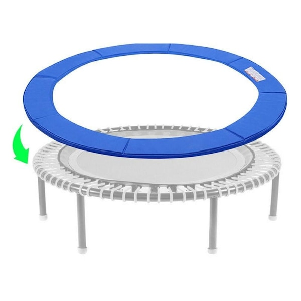 UV-Resistent Fjäderskydd, Trampolinskyddsmatta med EPE-skum, Bekväm Säkerhetsvaddering, Inget Hål för Stolpe, Blå, 305 cm
