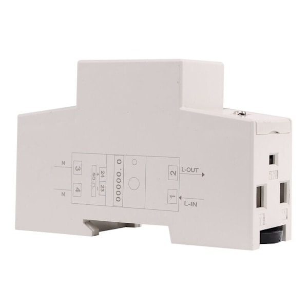 Digital LCD Enfas Energimätare, DIN-Skena Monterad 230V Elmätare med Hög Precision &amp; Låg Strömförbrukning, Återställbar Partiell