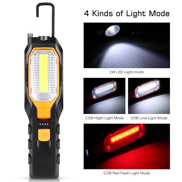 Ladattava COB-työvalo USB-säädettävä LED-työlamppu Ma