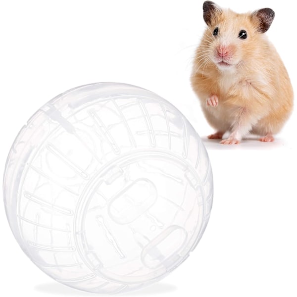 Hamsterbold, løbebold til hamstere og mus, bevægelse, gnaverlegetøj til løb, plastik, 15 cm, transparent