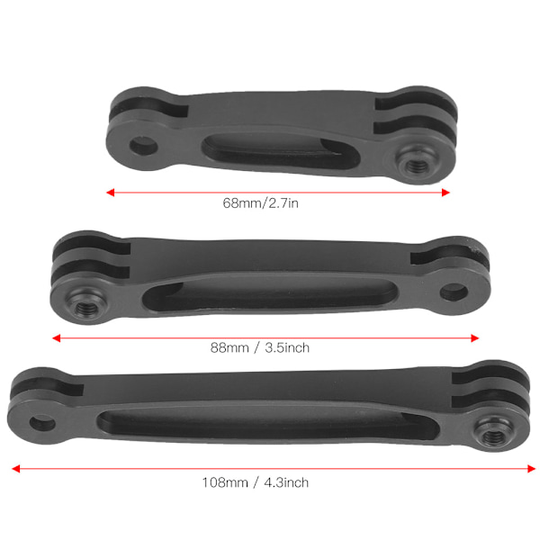 3-i-1 aluminiumslegering monopod forlængerstang til Gopro SJCAM XiaoYi Sony actionkameraer