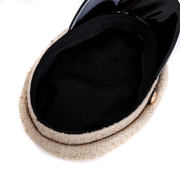 Fashion Dame Kvinde Casual Kæde Mønster Udendørs Casual Kasket Flad Hat (Beige)