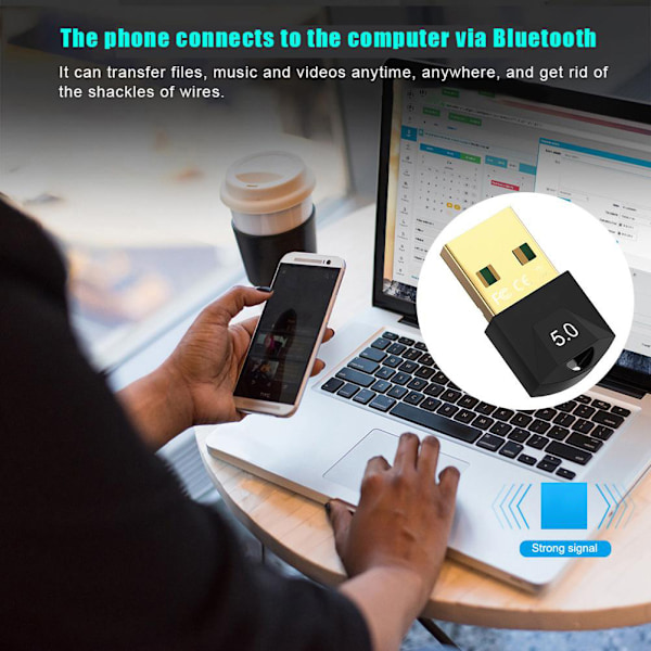 Bluetooth 5.0-adapter USB-dongel Bluetooth USB-dongel Bluetooth-sändare för PC