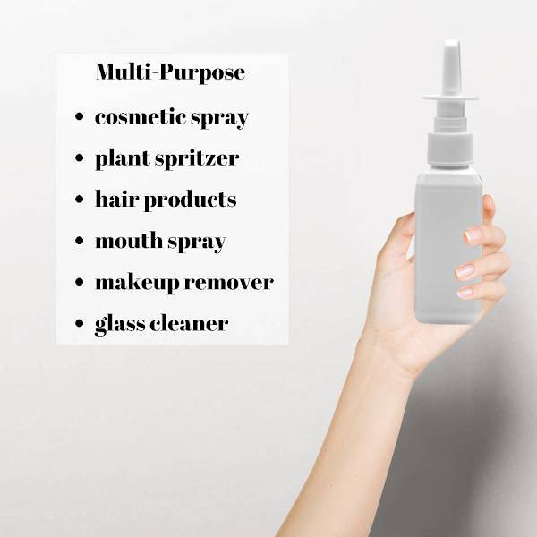 6 stk 50 ml fargesprayflaske i plast, liten kosmetisk plast