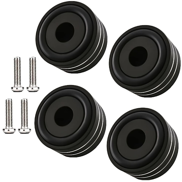 4-pack absorberfötter 40 mm x 20 mm Subwoofer Aluminiumhögtalare Absorberfötter för skruvning (40 mm x 20 mm, Svart)